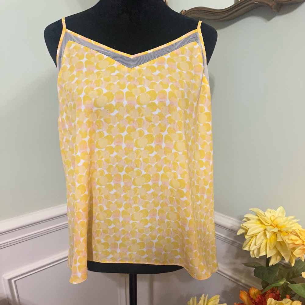 Nine West Yellow V-Neck Cami Size XL NWT